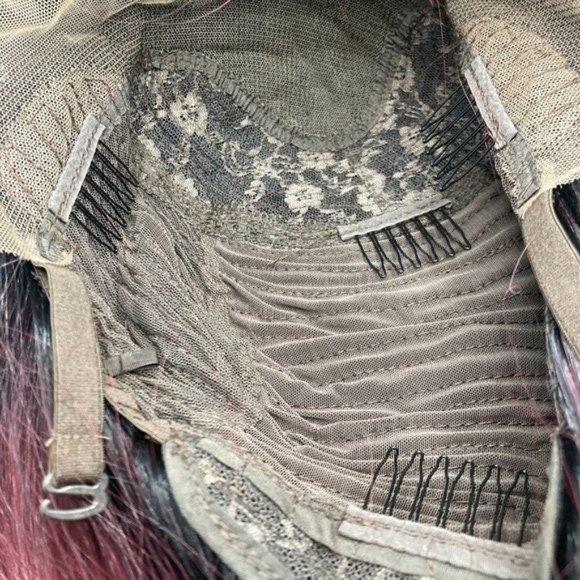 Straight Long Black Red Lace Front Wig - Picture 7 of 9